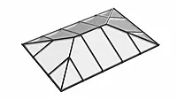 Ridged Aluminium Lantern Roof 3.1m x 4.9m (16 Pane 2WAY)