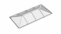 Ridged Aluminium Lantern Roof 2.4m x 5.1m (10 Pane 2WAY)