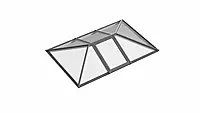 Single Vented Aluminium Lantern Roof 2.1m x 4.6m (8 Pane 2WAY)
