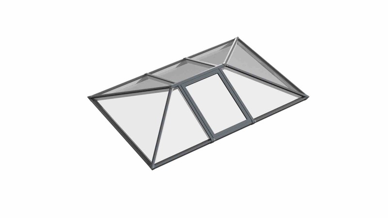 Single Vented Aluminium Lantern Roof 1.1m x 4.1m (8 Pane 2WAY)