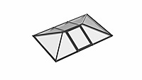 Single Vented Aluminium Lantern Roof 1.8m x 5m (8 Pane 2WAY)