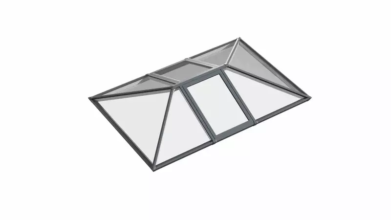 Double Vented Aluminium Lantern Roof 1.7m x 4.1m (8 Pane 2WAY)
