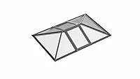 Double Vented Aluminium Lantern Roof 1.7m x 5m (8 Pane 2WAY)