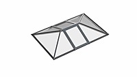 Double Vented Aluminium Lantern Roof 1.8m x 5m (8 Pane 2WAY)