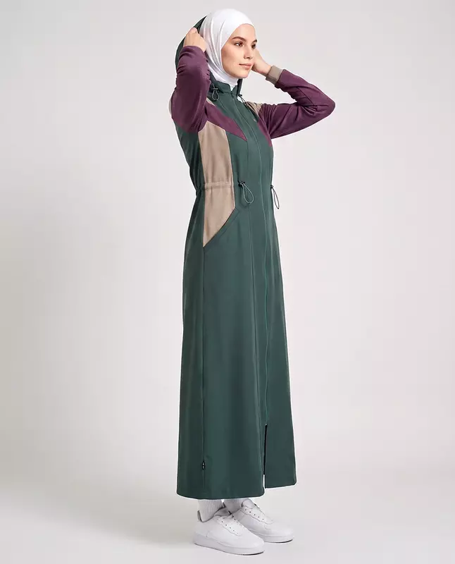 OLIVE TRAIL DETACHABLE HOOD JILBAB