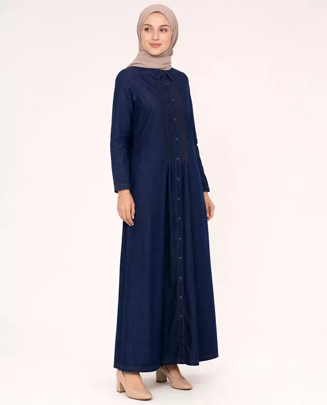SIGNATURE STYLE BLUE DENIM SHIRT ABAYA