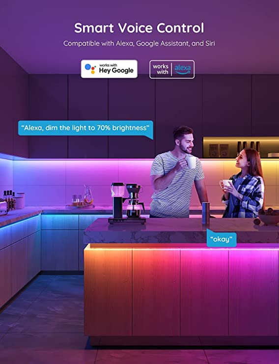 Govee RGBIC Basic Wi-Fi + Bluetooth LED Strip Lights (10 Meter)