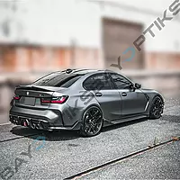 MP Style Dry Carbon Fiber Rear Bumper Corner Extensions – Fits BMW G80 M3 (2021–2025)