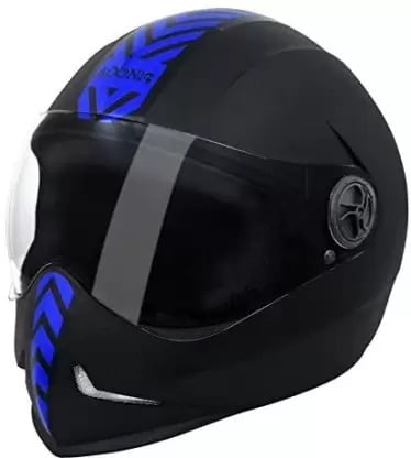 STEELBIRD SB-50 ADONIS DASHING BLACK WITH BLUE STRIP C/V (L)