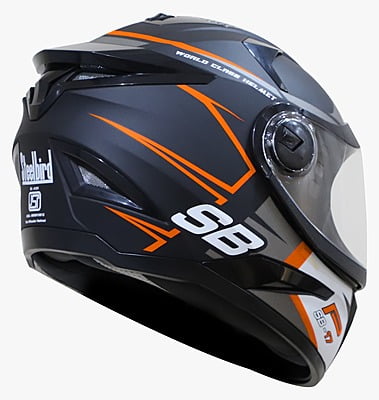 STEELBIRD SBH-17 ROBOT ICE MATT BLACK/FLU D.ORANGE C/V (L)