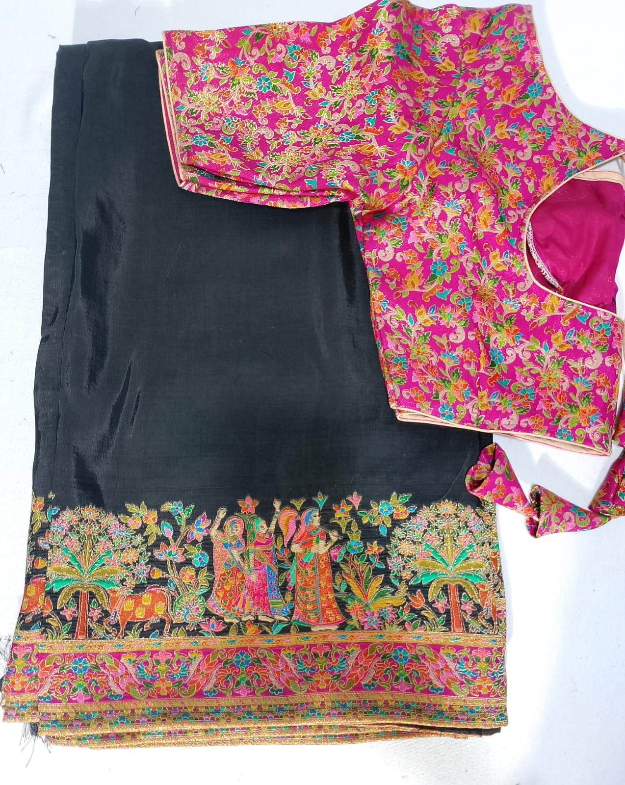 K230: Ready  To Ship Beautiful Kani Silk Saree With Stitched Blouse