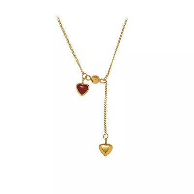 Red & Gold Hearts Necklace