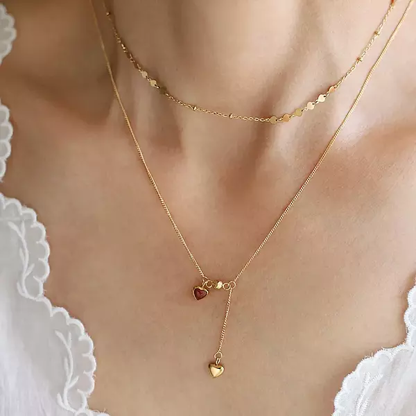 Red & Gold Hearts Necklace