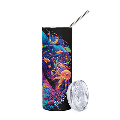 Pisces Zodiac Sign Skinny Tumbler – Vibrant Sublimated Astrology Drinkware