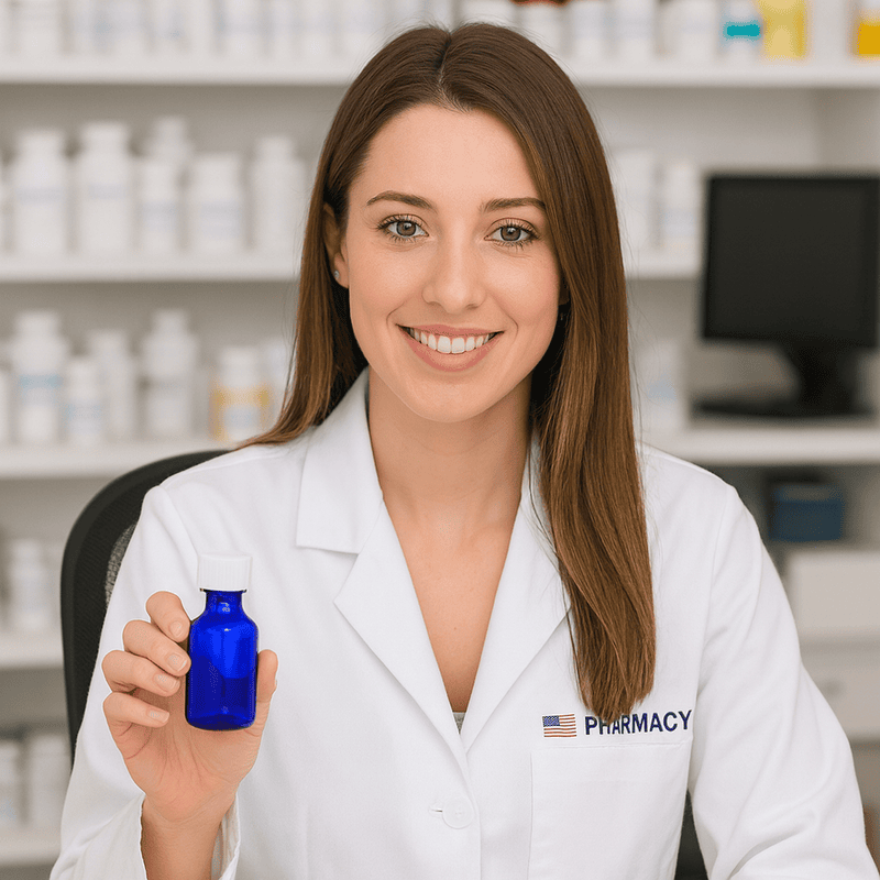 2oz Graduated Oval RX Bottles with Caps 200 count- Blue