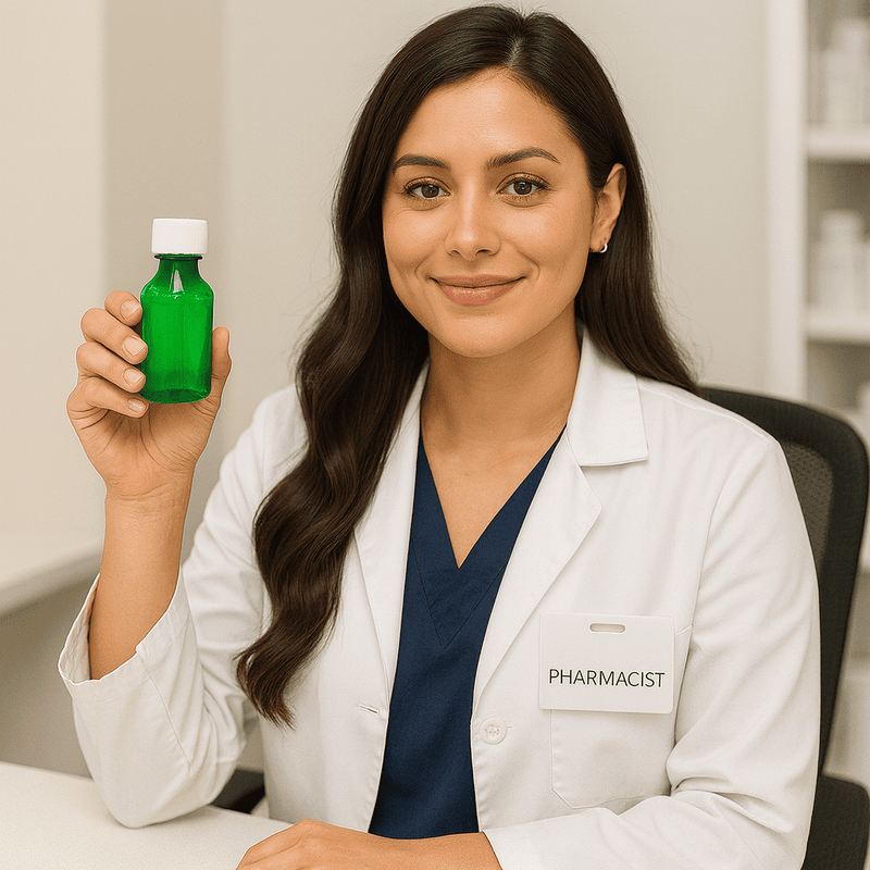 2oz Graduated Oval RX Bottles with Caps 200 count- Green