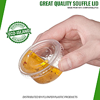2oz Souffle Lids Eco-Island 25/100