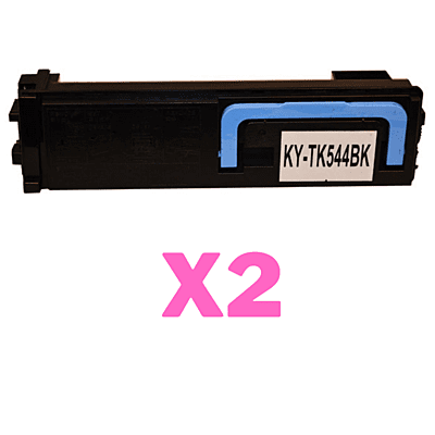 2 x Non-Genuine TK-544K Black Toner Cartridge for Kyocera FS-C5100DN