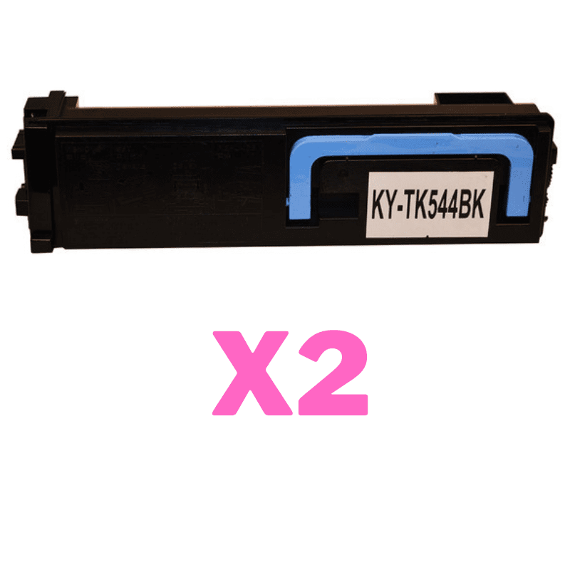 2 x Non-Genuine TK-544K Black Toner Cartridge for Kyocera FS-C5100DN