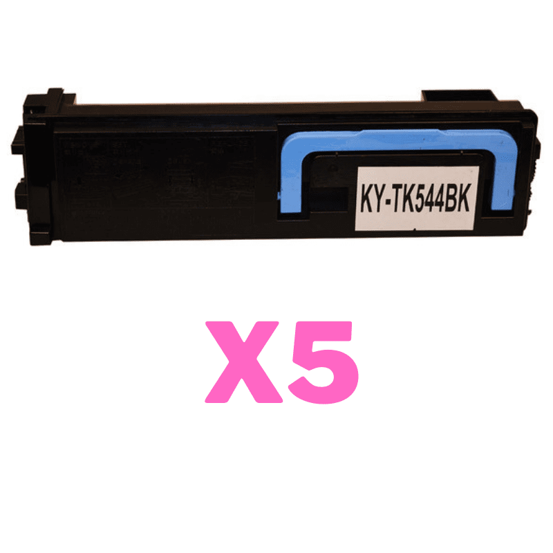 5 x Non-Genuine TK-544K Black Toner Cartridge for Kyocera FS-C5100DN
