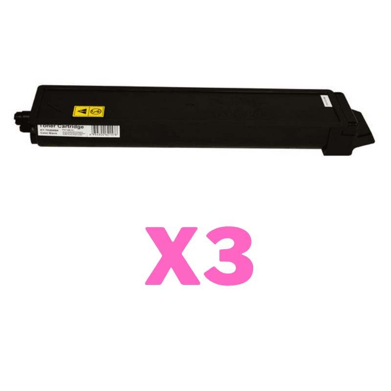 3 x Non-Genuine TK-899K Black Toner Cartridge for Kyocera FS-C8020MFP FS-C8025MFP