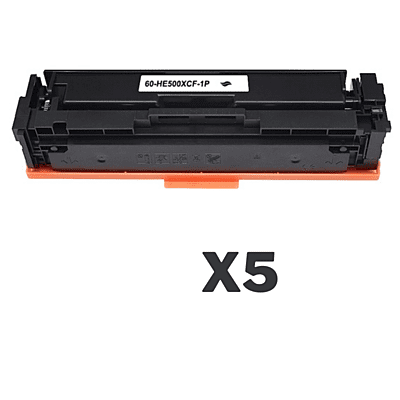 5 x Compatible HP CF500X Black Toner Cartridge 202X