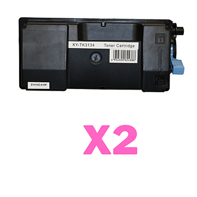 2 x Non-Genuine TK-3134 Toner Cartridge for Kyocera FS-4200DN FS-4300DN