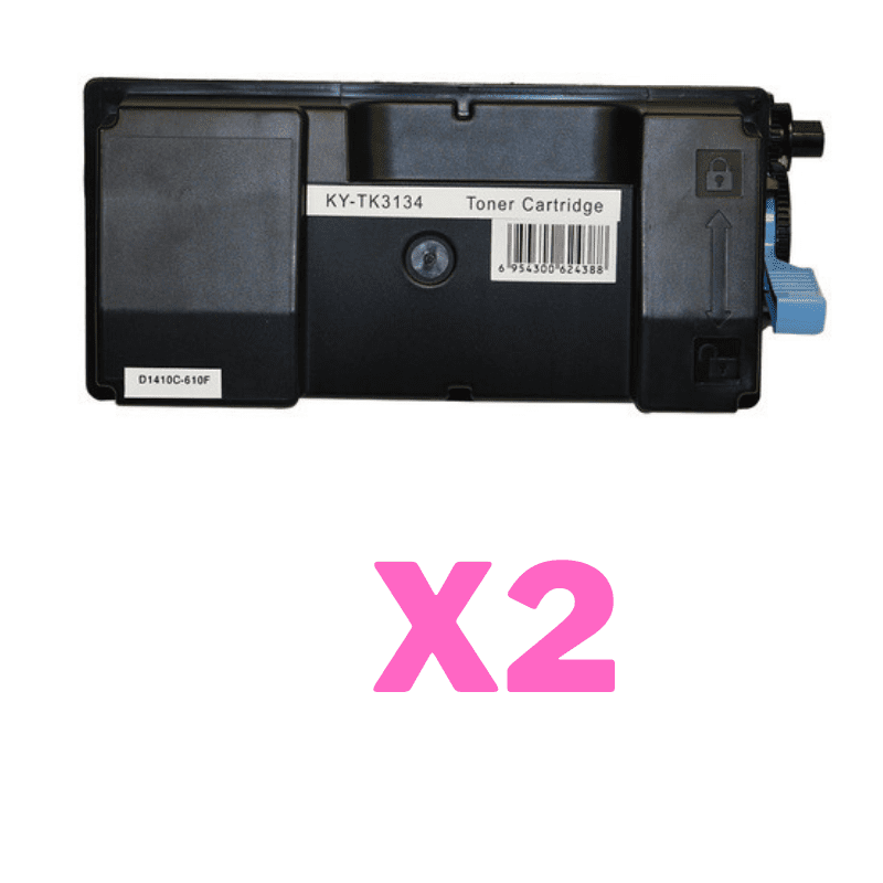 2 x Non-Genuine TK-3134 Toner Cartridge for Kyocera FS-4200DN FS-4300DN