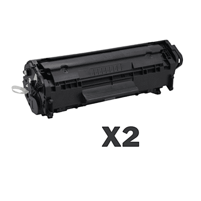 2 x Compatible HP Q2612A Toner Cartridge 12A