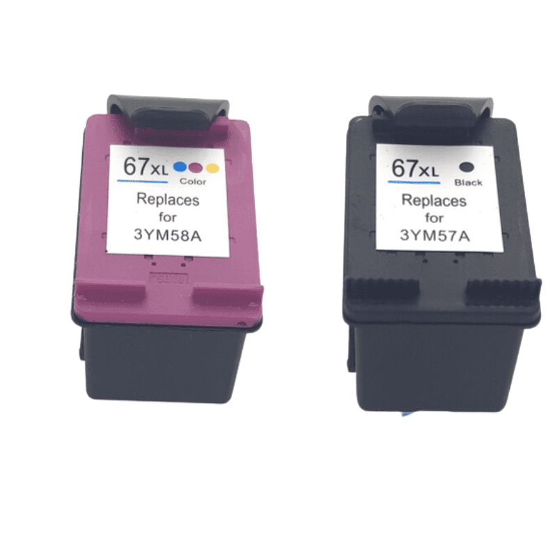 2 Pack Compatible HP 67XL Black & Colour Ink Cartridge Set 3YM57AA 3YM58AA