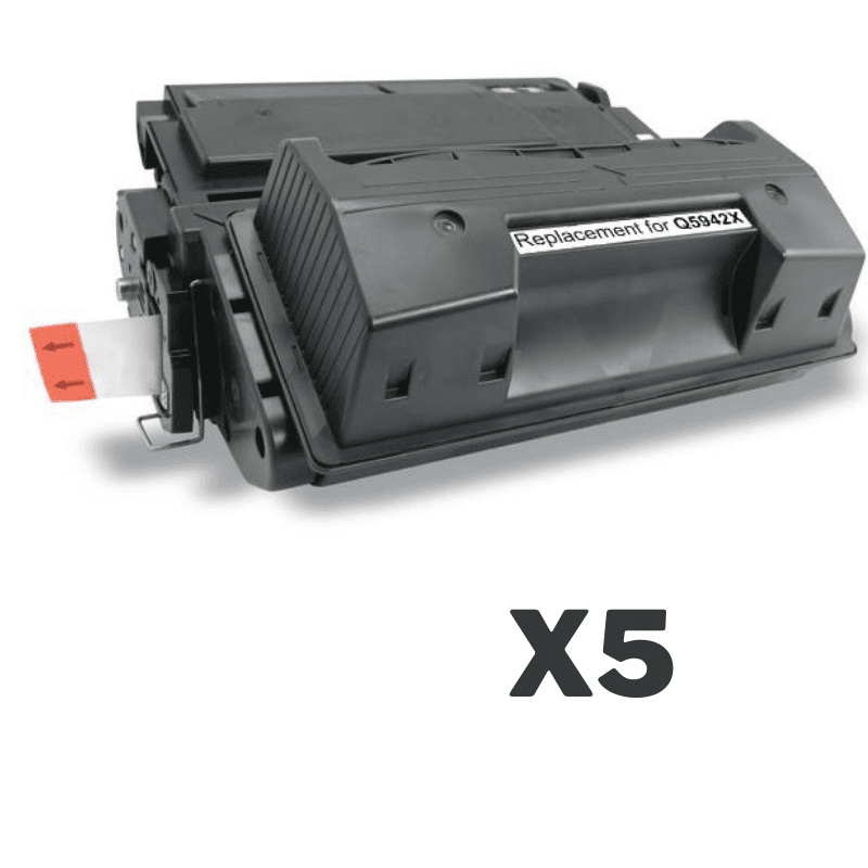 5 x Compatible HP Q5942X Toner Cartridge 42X