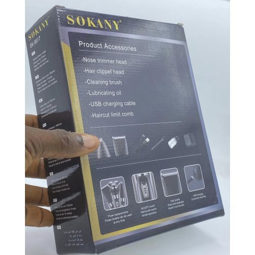 SOKANY PROFESIONAL 3IN1 COMPLETE MEN KIT. CLIPPER,SHAVER & TRIMMER