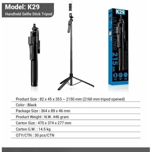 K29 ULTRA LONG SELFIE STICK / TRIPOD STAND - 2.15METER LONG