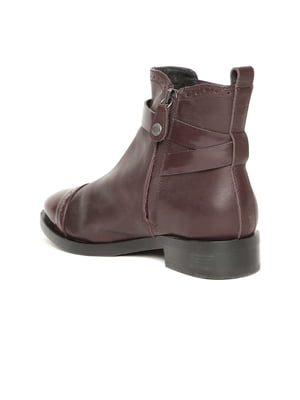 Women Burgundy Leather Mid-Top Flat Boots