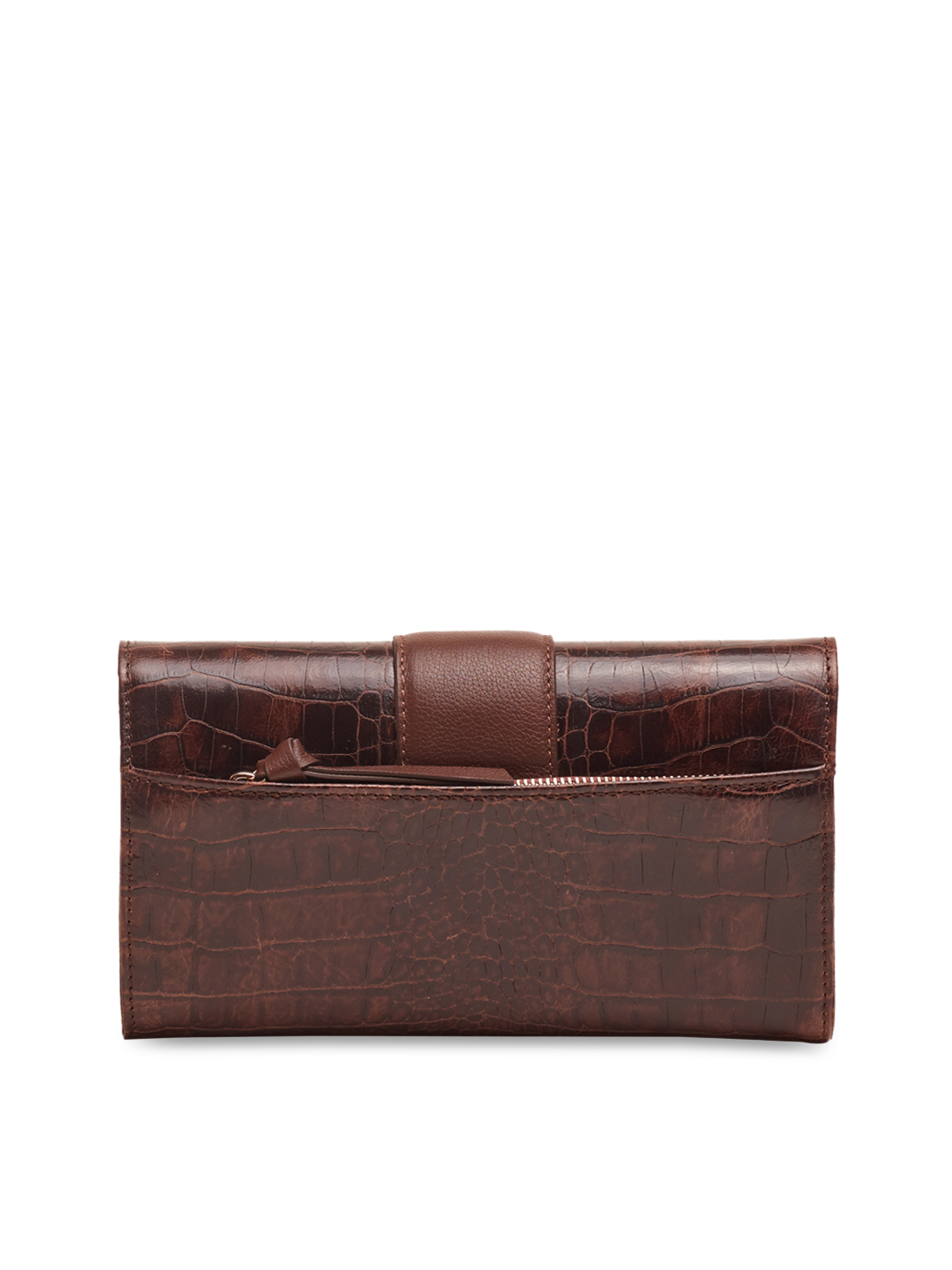 Brown Textured Clutch