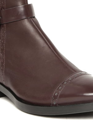 Women Burgundy Leather Mid-Top Flat Boots