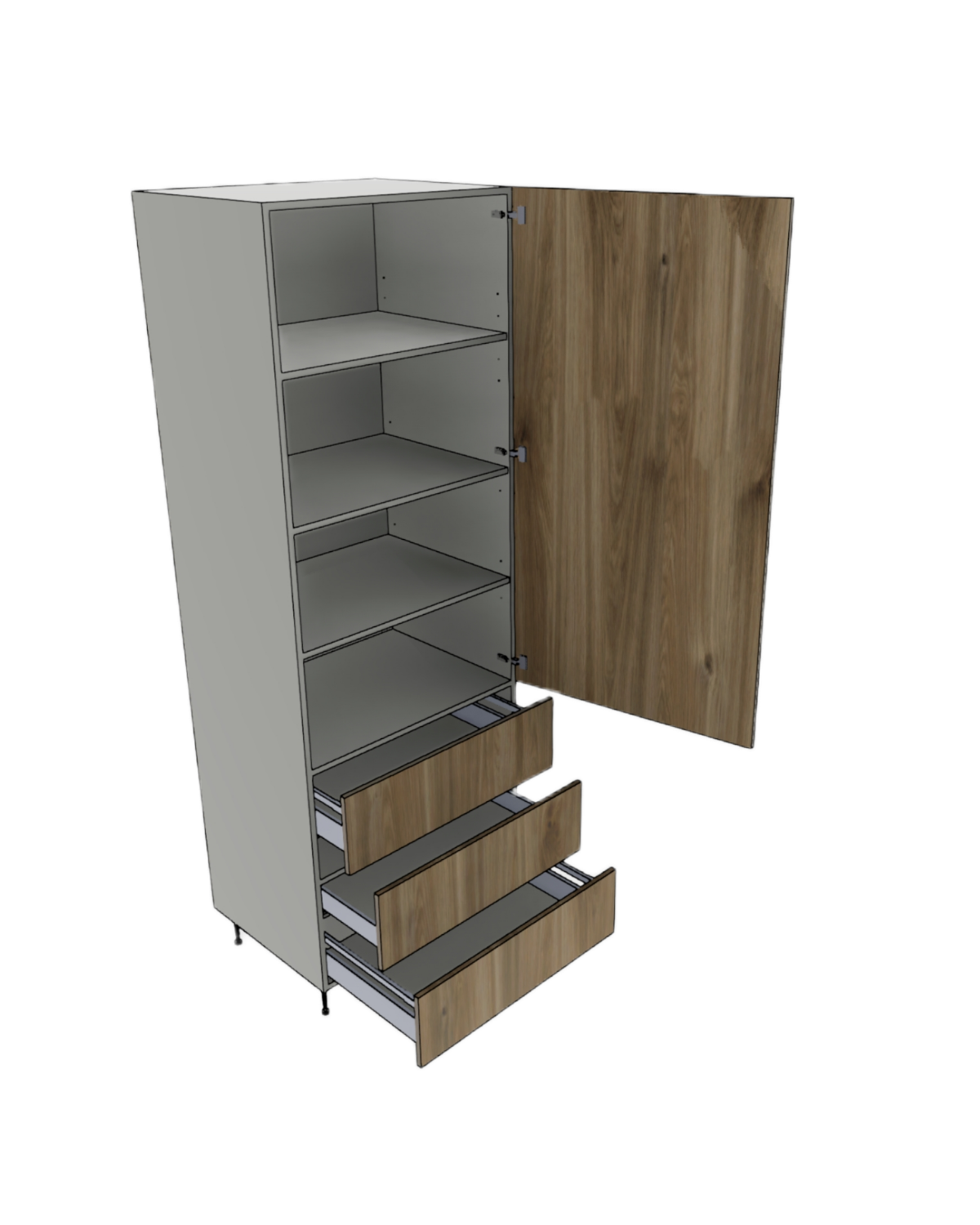 TALL PANTRY CABINET 3 DRAWER 1 DOOR