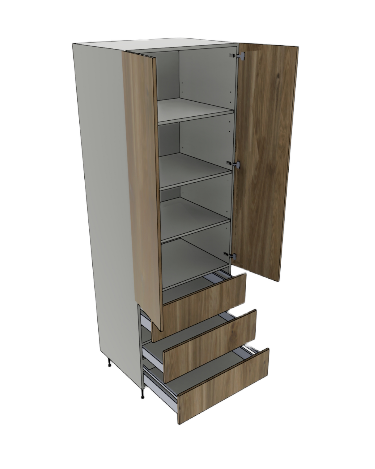 TALL PANTRY CABINET 3 DRAWER 2 DOOR