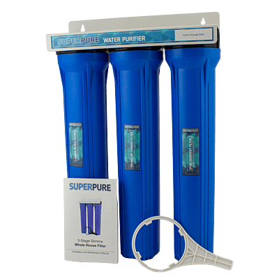 3-Stage Whole House Filter (Slimline) on Wall Bracket 3-Stage Whole House Filter (Slimline) on Wall Bracket
