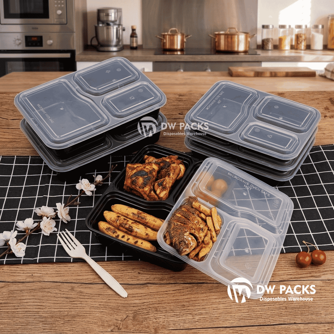 1000ML RECTANGULAR 3-COMPARTMENTS PACKS