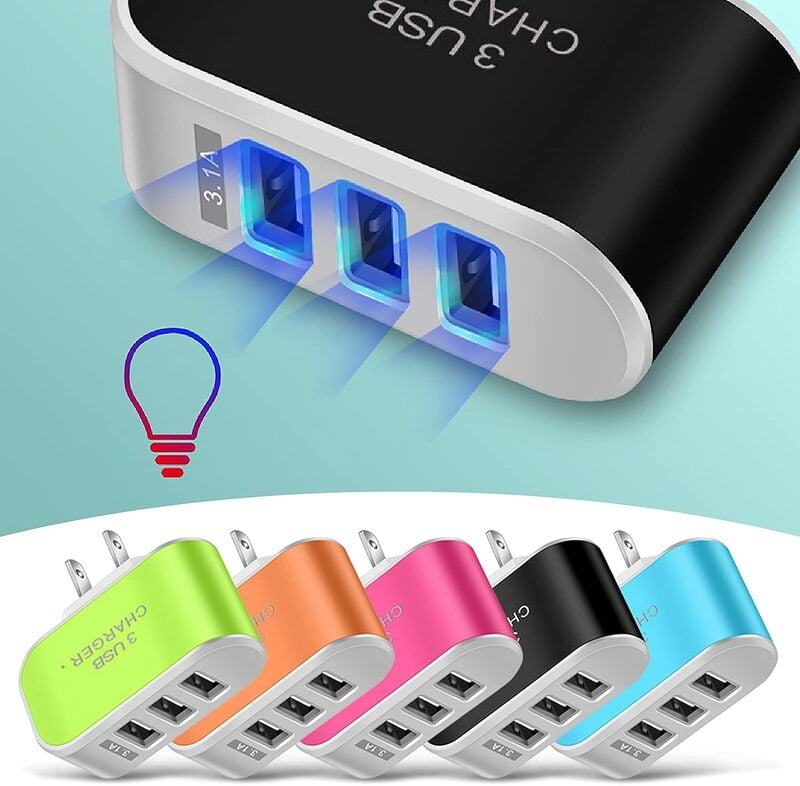 3 Port USB LED Wall Charger 3 Port USB LED Wall Charger