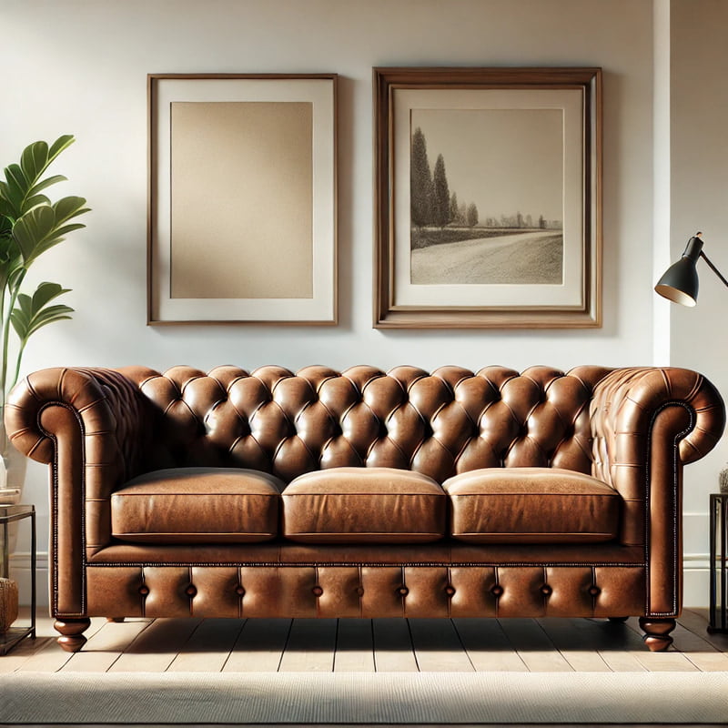 Gunmala Handicrafts Chesterfield 3-Seater Sofa in Leatherite Gunmala Handicrafts Chesterfield 3-Seater Sofa in Leatherite