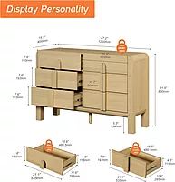 Modern Frence 6 drawer Dresser