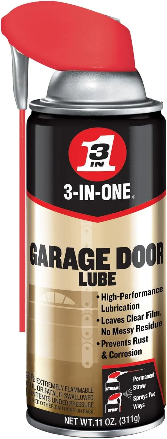 3-IN-ONE Garage Door Lubricant with SMART STRAW SPRAYS 2 WAYS, 11 OZ 1-Pack