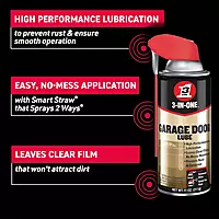 3-IN-ONE Garage Door Lubricant with SMART STRAW SPRAYS 2 WAYS, 11 OZ 1-Pack