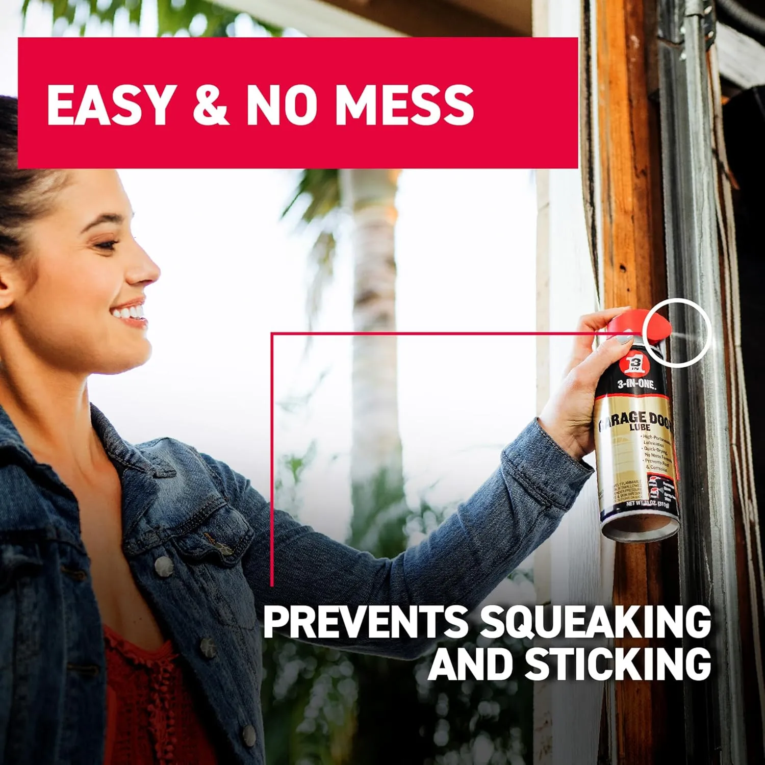 3-IN-ONE Garage Door Lubricant with SMART STRAW SPRAYS 2 WAYS, 11 OZ 1-Pack