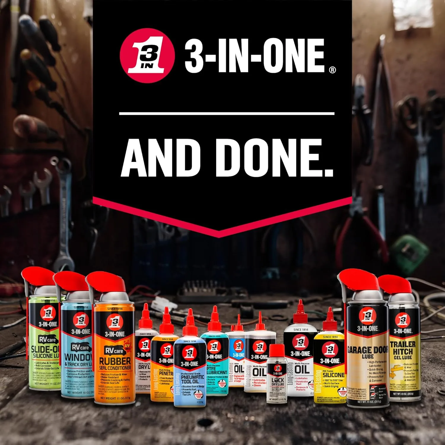3-IN-ONE Garage Door Lubricant with SMART STRAW SPRAYS 2 WAYS, 11 OZ 1-Pack