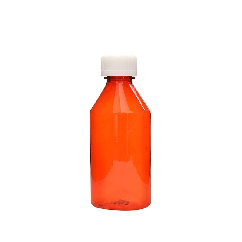 3oz Graduated Oval RX Bottles with Caps 200 count- Amber