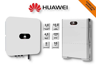 3.0 kW HUAWEI Fusion Solar Combo, c/w 2 x 5.0 kWh Floor Standing Lithium Battery