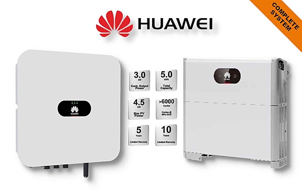 3.0 kW HUAWEI Fusion Solar Combo, c/w 5.0 kWh Floor Standing Lithium Battery